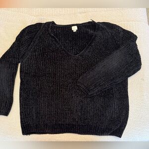Black velvet sweater